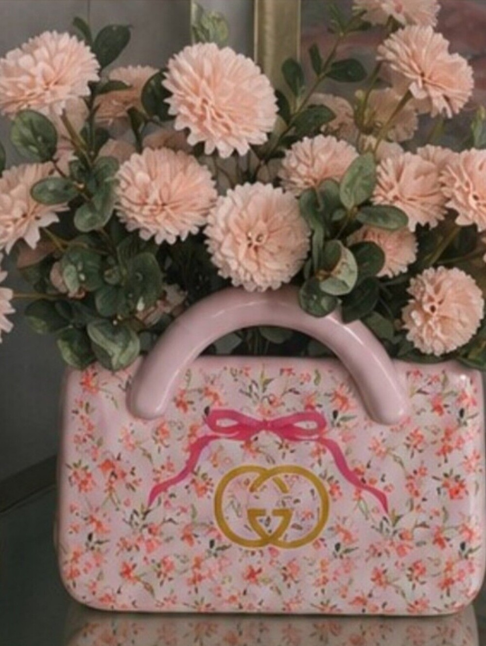 GG Custom Handmade Floral Ceramic Vase | Pink Luxury Flower Holder | Inspired